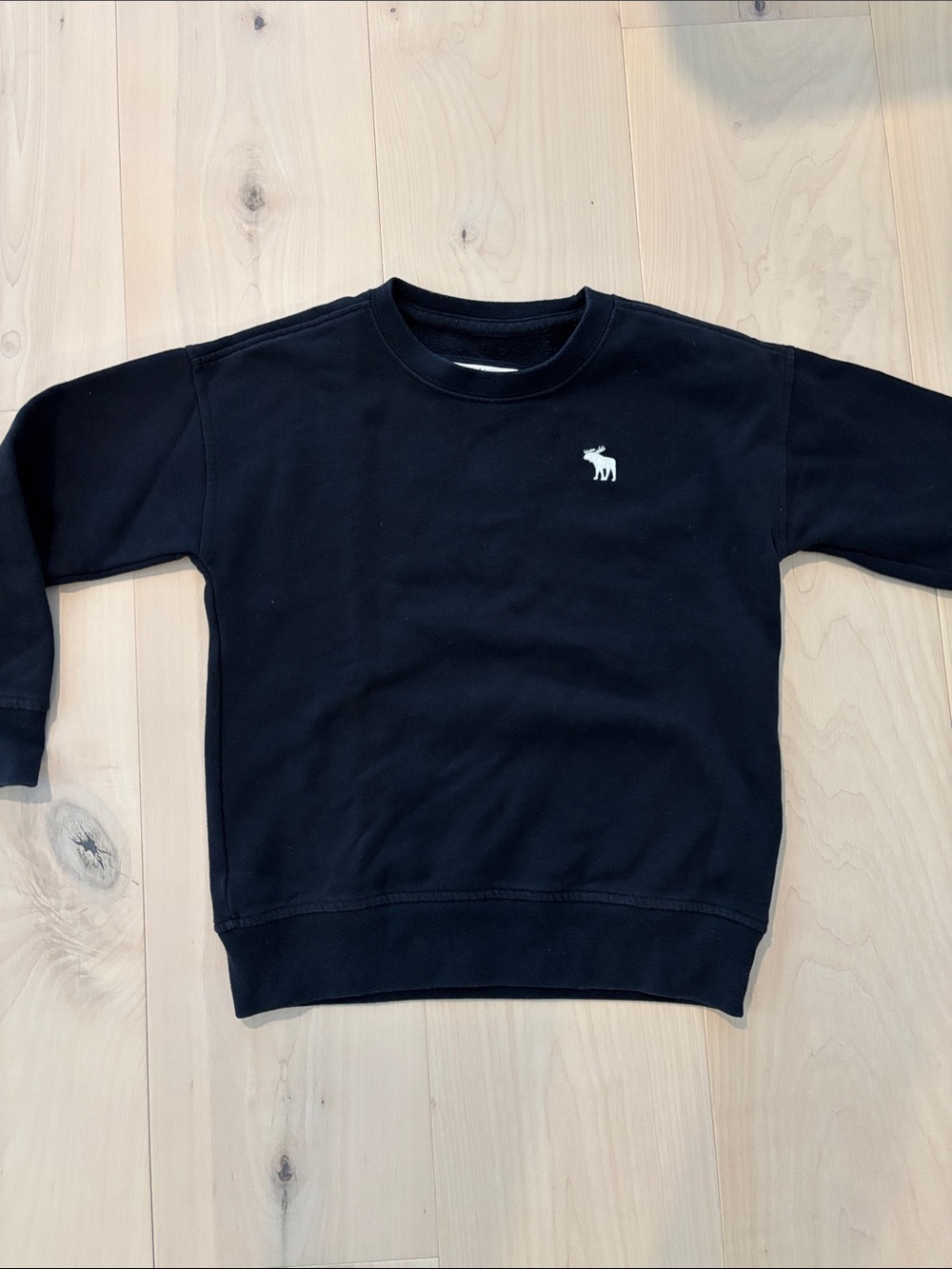 Abercrombie Kids Navy Sweatshirt with White Moose Logo Size 7/8